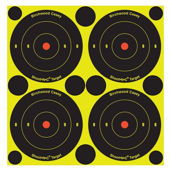 Birchwood Casey® - Shoot-N-C™ Adhesives 3" Black/Chartreuse Bull's-Eye Targets, 48 Pieces