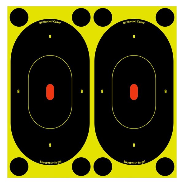 Birchwood Casey® - Shoot-N-C™ Silhouettes 7" Black/Chartreuse Oval Targets, 12 Pieces