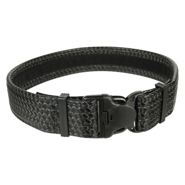 Blackhawk® - 38" to 42" Black Basket Weave Leather Reinforced Duty Web Belt with Inner Loop