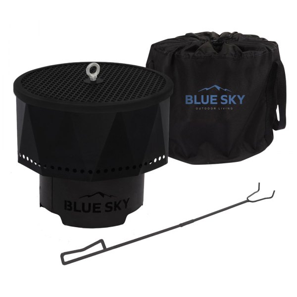 Blue Sky® - Wood Black 15.76" D Ridge Smokeless Portable Fire Pit