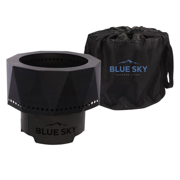 Blue Sky® - Wood Black 15.76" D Ridge Smokeless Portable Fire Pit