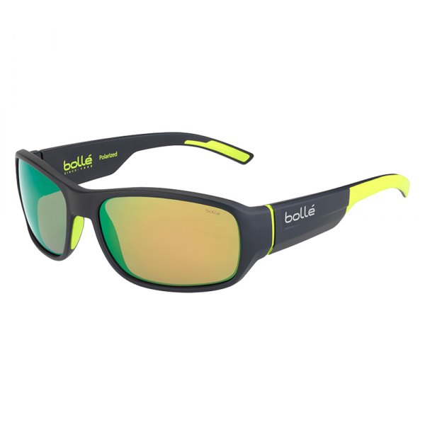 Bolle® - Heron Matte Dark Gray/Yellow/Brown Emerald Polarized Sunglasses
