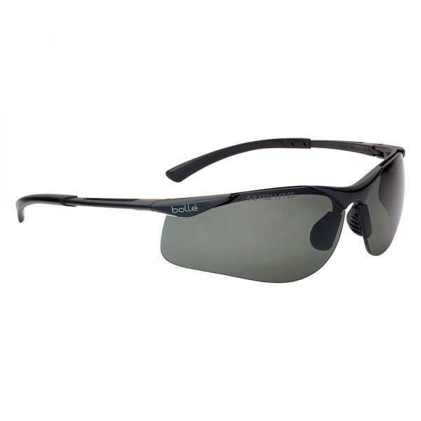 Bolle® - Contour II Anti-Fog Black Matte Nylon Frame Smoke Polycarbonate Semi-Rimless Glasses