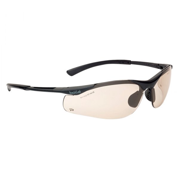 Bolle® - Contour II Anti-Fog Black Matte Nylon Frame Copper Polycarbonate Semi-Rimless Glasses