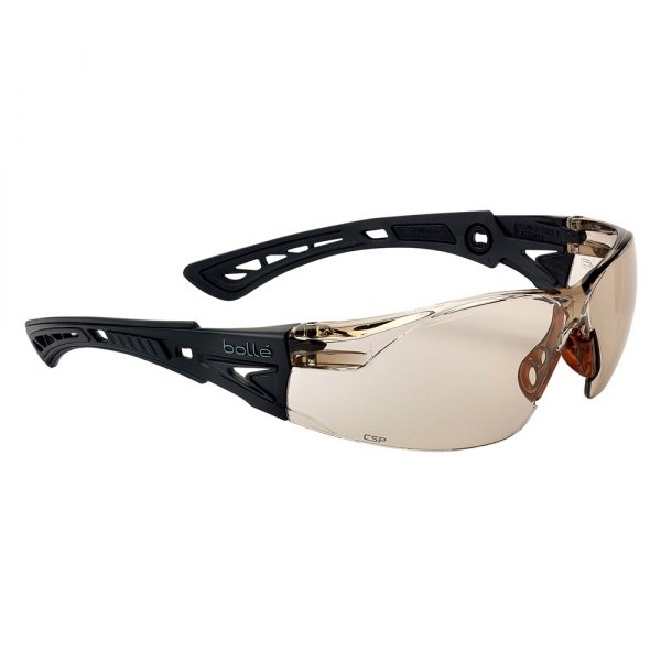 Bolle® - Rush+ Small Anti-Fog Black Matte TPR Frame Copper Polycarbonate Rimless Glasses