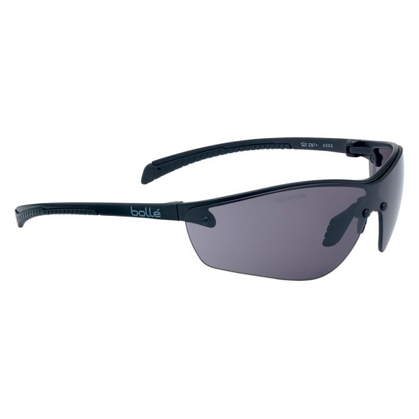 Bolle® - Silium+ Anti-Fog Black Matte Frame Smoke Polycarbonate Semi-Rimless Glasses