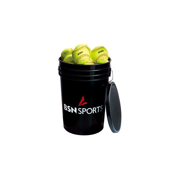 BSN Sports® - Black Softball Bucket with 2 Dozen 11"
