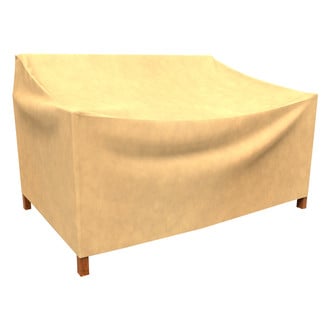 Budge® - Hillside Black/Tan Weave NeverWet™ Patio Loveseat Cover