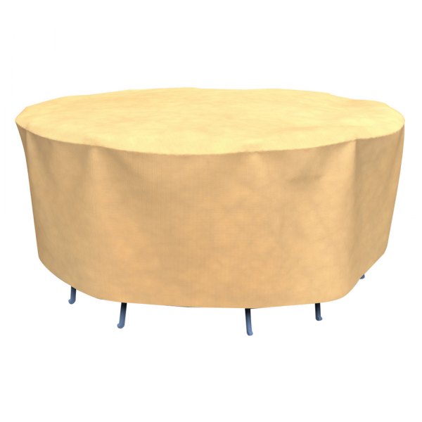 Budge® - English Garden Tan Tweed Round Patio Table & Chairs Cover