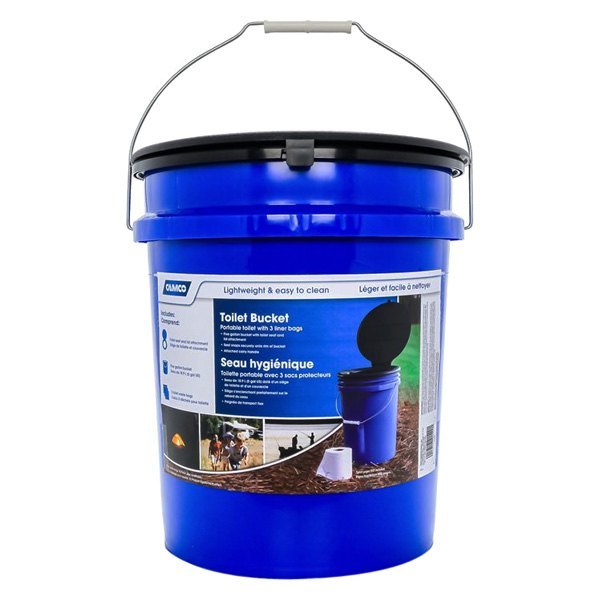 Camco® - Blue Toilet Bucket with Seat