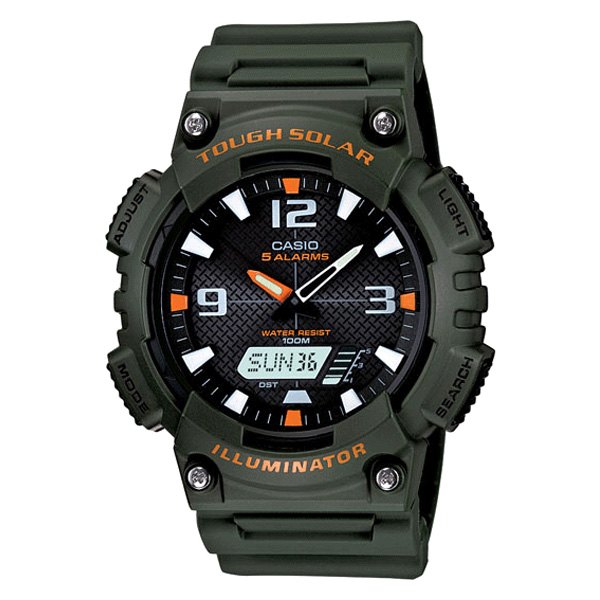 Casio® - AQS™ Round Green Polymer Watch with Green Polymer Band