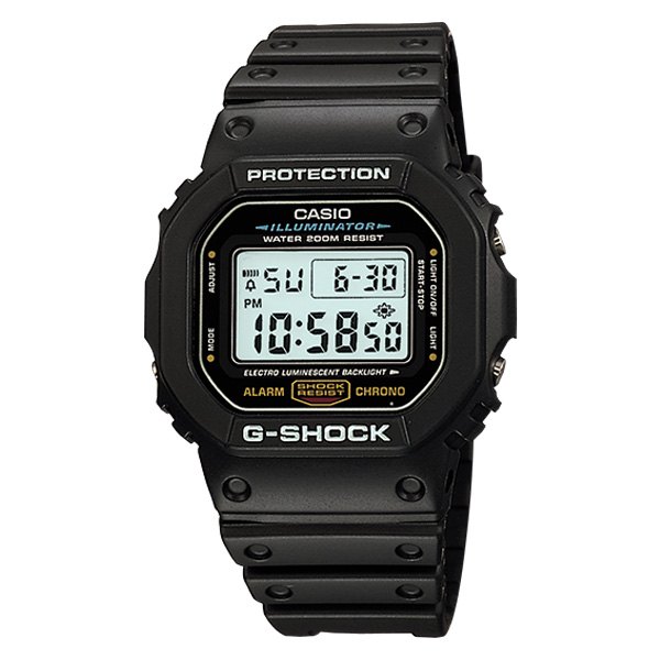 Casio® - G-Shock™ Square Black Polymer Watch with Black Rubber Band