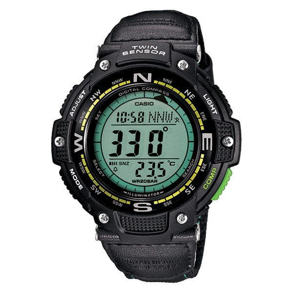 Casio® - OutGear™ SGW100 Round Black Polymer Watch with Black Polymer Band
