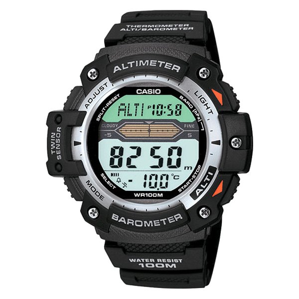 Casio® - OutGear™ SGW300H Round Black/Silver Polymer Watch with Black Polymer Band