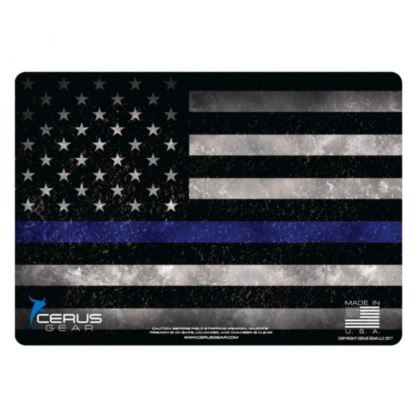 Cerus Gear® - ProMat Schematic™ 12" x 17" Police Support Cleaning Mat