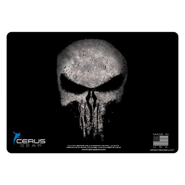 Cerus Gear® - ProMat Schematic™ 12" x 17" Black Reaper Handgun Cleaning Mat