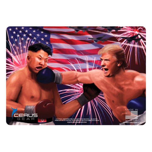 Cerus Gear® - ProMat Schematic™ 12" x 17" Trump VS Kim Jong Un Cleaning Mat