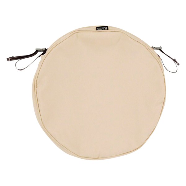 Classic Accessories® - Montlake™ Antique Beige Round Patio Chair Seat Cushion Cover
