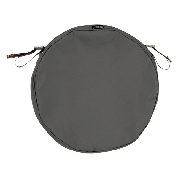 Classic Accessories® - Montlake™ Light Charcoal Round Patio Chair Seat Cushion Cover