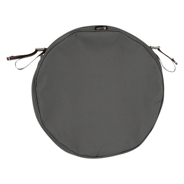 Classic Accessories® - Montlake™ Light Charcoal Round Patio Chair Seat Cushion Cover