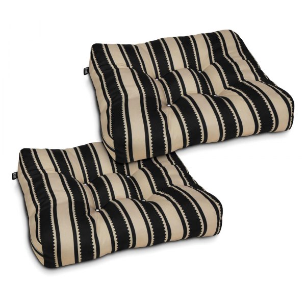 Classic Accessories® - Classic™ Black Sedona Stripe Patio Chair Seat Cushion Set