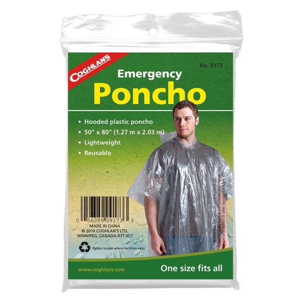 Coghlans® - Emergency Clear Polyethylene Rain Poncho