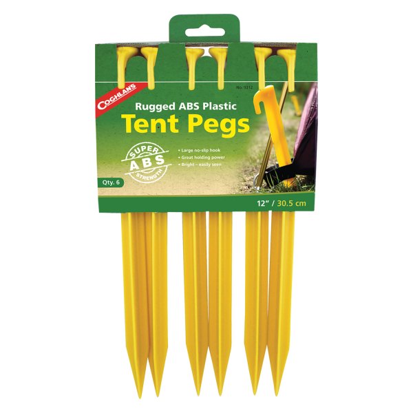 Coghlans® - 12" ABS Plastic Tent Pegs , 6 Pieces