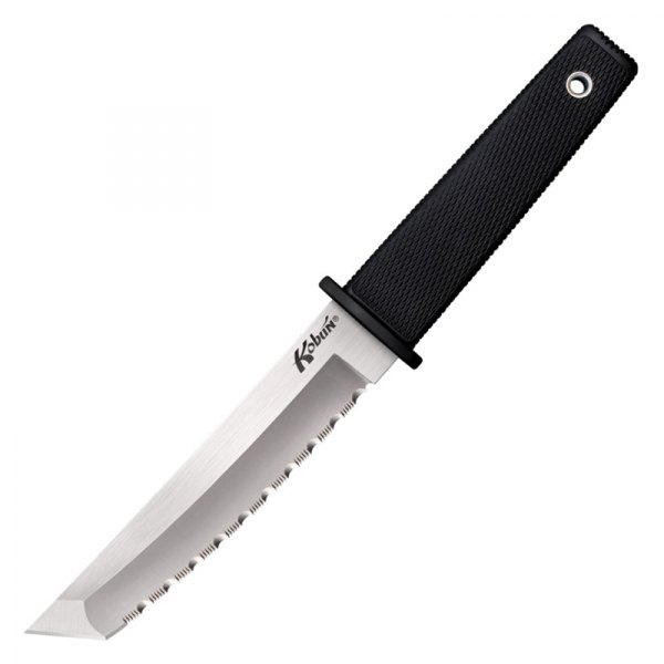 Cold Steel® - Kobun 5.5" Tanto Fully Serrated Kraton Handle Fixed Knife with Sheath