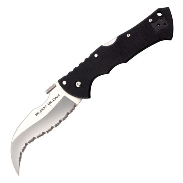 Cold Steel® - Black Talon 2 4" Hawkbill Fully Serrated Folding Knife
