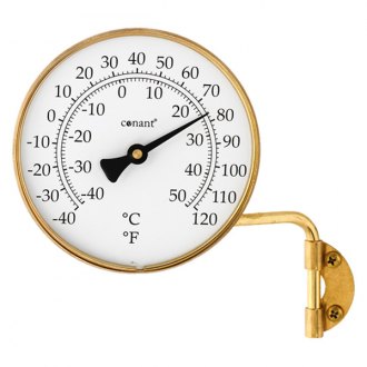 Conant T10LFB Vermont Dial Thermometer Large Living Finish Brass