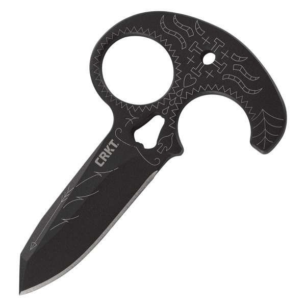 Columbia River Knife & Tool® - Tecpatl™ 3.38" Black Spear Point Fixed Knife with Sheath