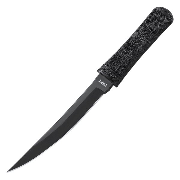 Columbia River Knife & Tool® - Hissatsu™ 7.13" Black Straight Back Fixed Knife with Sheath