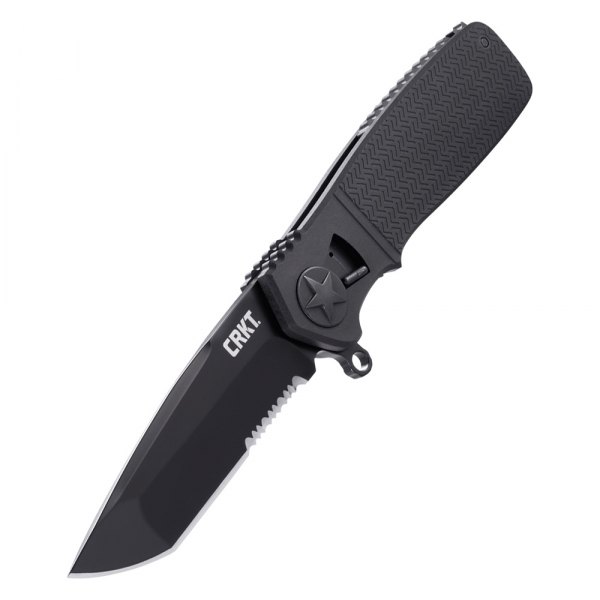 Columbia River Knife & Tool® - Homefront™ 3.43" Black Tanto Serrated Folding Knife