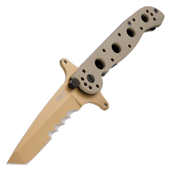 Columbia River Knife & Tool® - M16™ 3.5" Tan Tanto Serrated Folding Knife