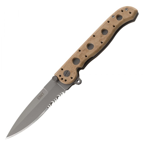 Columbia River Knife & Tool® - M16™ 3.5" Spear Point Serrated Tan Handle Folding Knife