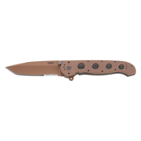 Columbia River Knife & Tool® - M16™ 3.99" Tan Tanto Serrated Folding Knife