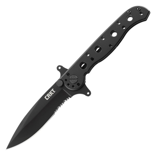 Columbia River Knife & Tool® - M21™ 3.13" Black Drop Point Serrated Folding Knife