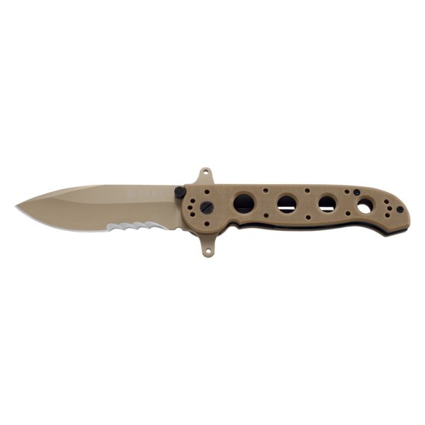 Columbia River Knife & Tool® - M21™ 3.88" Tan Recurved Serrated Folding Knife