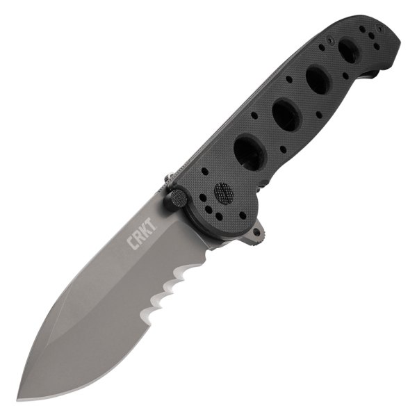 Columbia River Knife & Tool® - M21™ 3.88" Black Stonewash Recurved Serrated Folding Knife