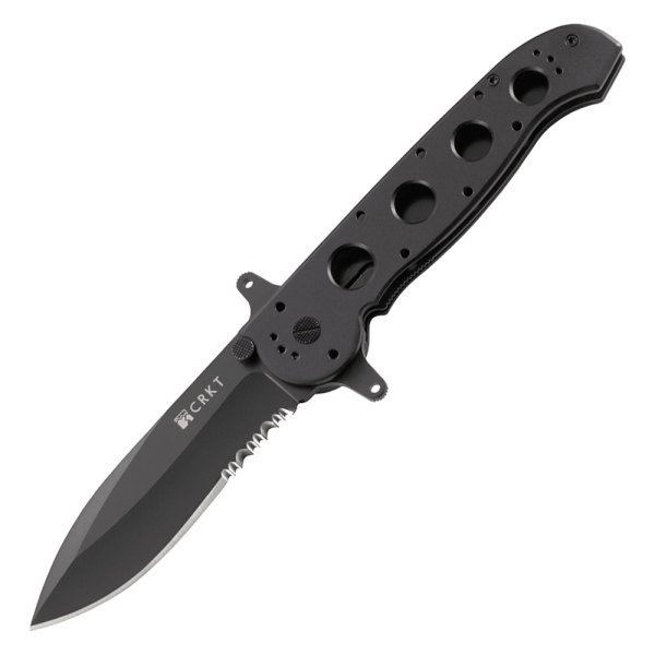 Columbia River Knife & Tool® - M21™ 3.99" Black Recurved Serrated Folding Knife