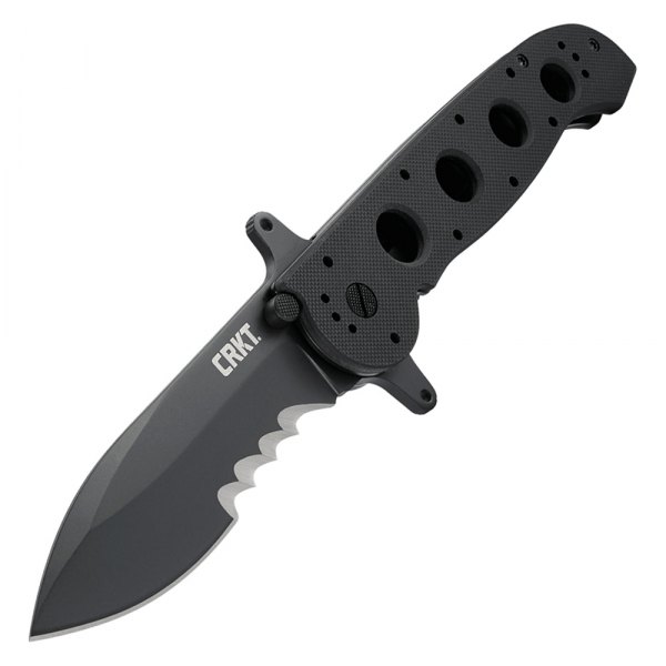 Columbia River Knife & Tool® - M21™ 3.99" Black Stonewash Recurved Veff Serrated Folding Knife