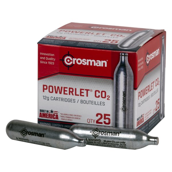 Crosman® - 12 g CO2 Powerlet Cartridges, 25 Pieces