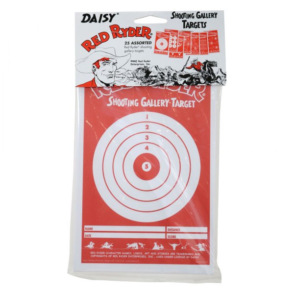 Daisy® - Red Ryder™ Adhesives White/Red Paper Targets, 25 Pieces