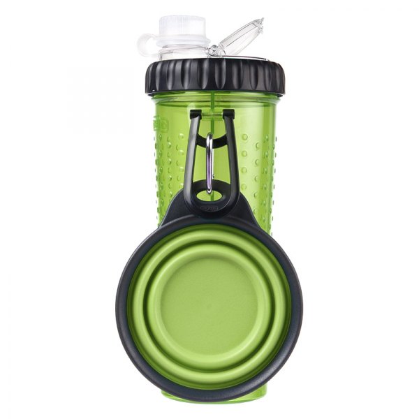 Dexas® - Snack-DuO™ 24 fl. oz. Green Pet Water Bottle with Cup