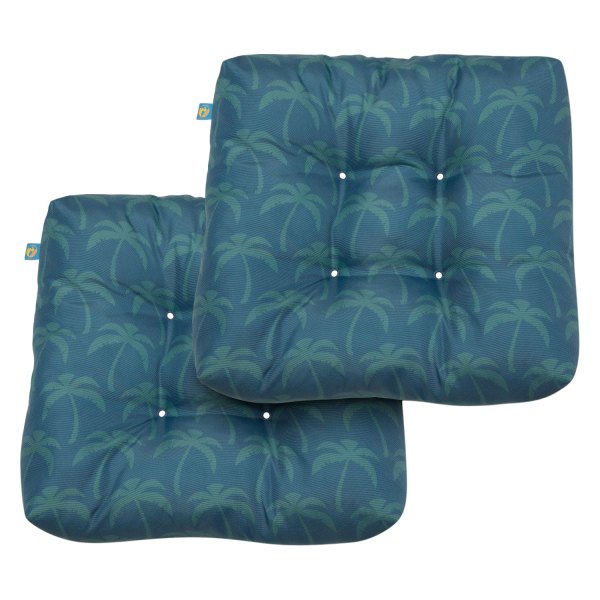 Duck Covers® - Blue Oasis Palm Patio Chair Seat Cushion Set