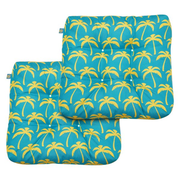 Duck Covers® - Real Teal Palm Patio Chair Seat Cushion Set