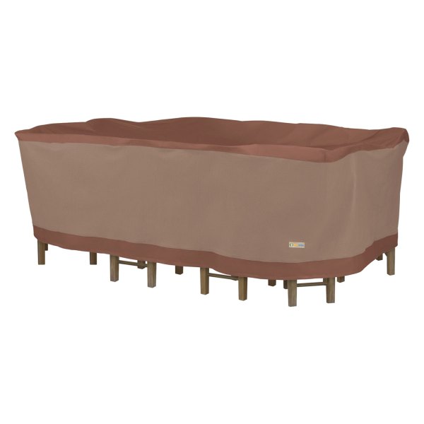 Duck Covers® - Ultimate™ Mocha Cappuccino Rectangular/Oval Patio Table & Chair Combo Cover