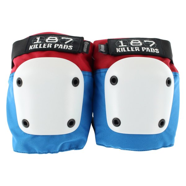 Large White Blue 187 Killer Pads Fly Knee Pad X Red