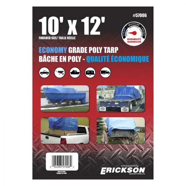 Erickson® - All-Purpose Economy Grade 10' x 12' Blue Tarp Tent