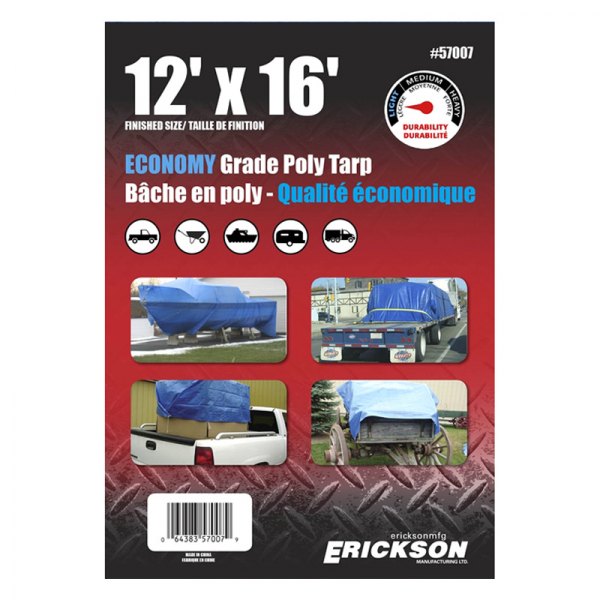 Erickson® - All-Purpose Economy Grade 12' x 16' Blue Tarp Tent